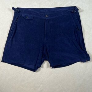 Ralph Lauren Purple Label RLPL XXL 5" Shorts Cotton Terrycloth Buckle Italy Soft
